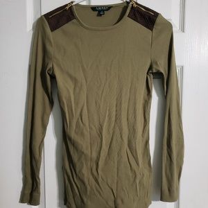 Olive green long sleeve top